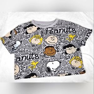 Peanuts Characters Cropped Top T-Shirt